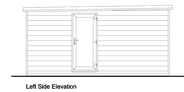 Garden annexe 2 bed, left elevation
