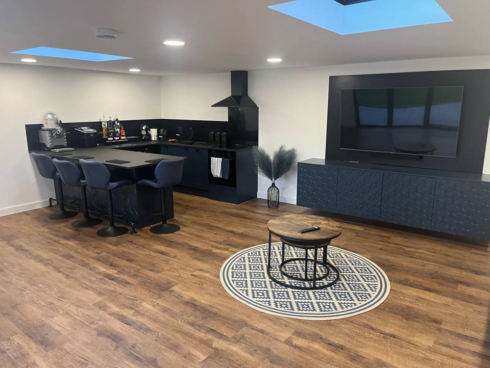 Luxury granny annex, internal view of kitchen and lounge area